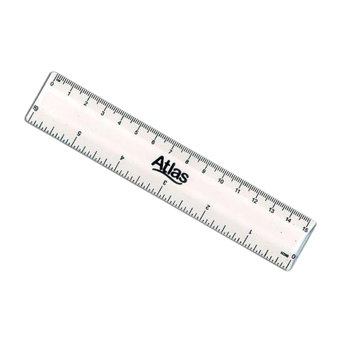 ATLAS IMPORTED CLEAR RULER 15CM/6IN