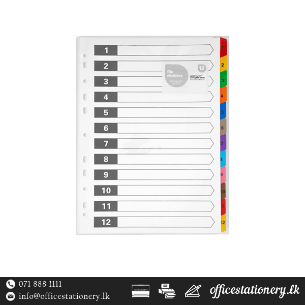 File Separator Plastic 1 to 12